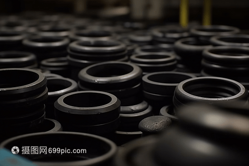 橡胶制造的细节特写摄影图