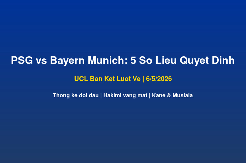 PSG vs Bayern Munich UCL Lượt Về: 5 Số Liệu Thống Kê Bạn Cần Biết Trước 6/5/2026